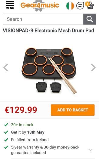 Visionpad 9 electric drum pad