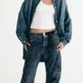 Fab Zara Blue Limited Edition Mid Rise Paint Splatter Washed Baggy Jeans  Size 42 UK 14 Image 4