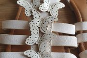 New Beautiful H&amp;M Suede &amp; Leather Butterfly Sandals UK 10