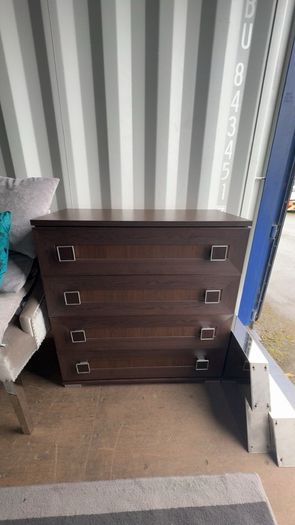 4 drawer Chest of Drawers- Dark Walnut Finish