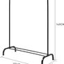 Metal Clothes Rail Stand with Hanging and Storage Shelf, Rack for Bedroom, Black Image 5