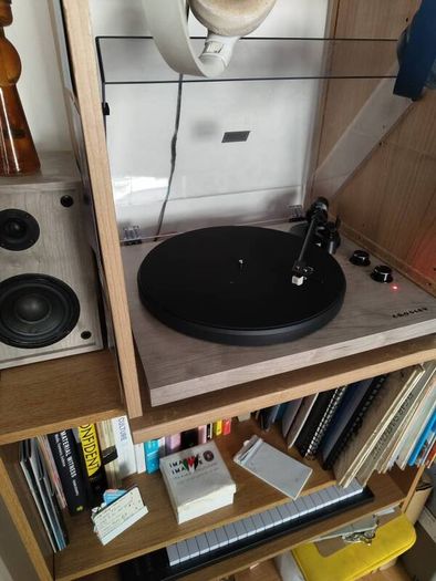 Record Player, Bluetooth, and Speakers - Crosley C62B-GY4