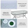 Aquatex Glass Garden Table Curved Metal Frame Parasol Hole 4 Legs Outdoor (FREE POSTAGE) Image 6