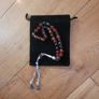 Semi-precious Brown Onyx Agate Prayer Beads with Silver Accents x33 Image 5