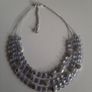 Grey and silver tone bead necklace Image 4