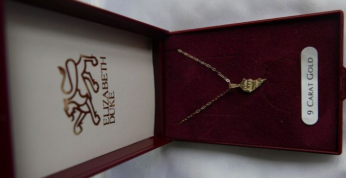 9K Yellow Gold 375 I Love You Piece of My Heart Puzzle Pendant Necklaces L9" - 0,68g