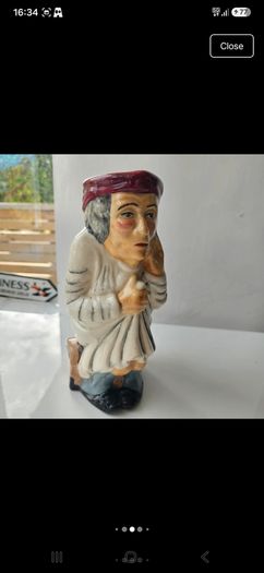 Vintage Roy Kirkham Pottery Scrooge Toby Jug Character Mug  Staffordshire Earthenware