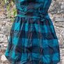 Atmosphere - Strapless Plaid Smock Puff Ball Mini Frock Dress Image 3