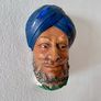 Bossons Head SIKH Chalkware Wall Hanging Vintage 1966 Made In England Image 4