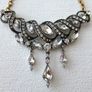 Art Deco Vintage Style Crystal Gold Necklace Image 2