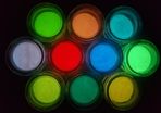 10 x Glow in the dark pigment powder - 10 Colours