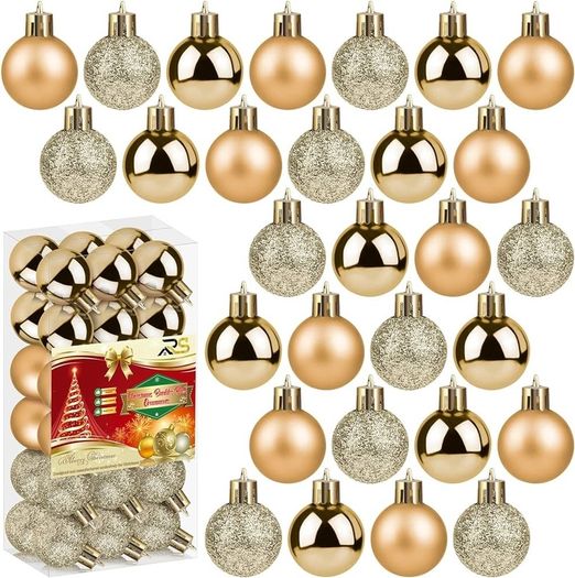 MULTIPLE COLOURS AVAILABLE 36 Pieces 30 mm Christmas Balls Decoration Shatterproof Christmas Tree Baubles Mini Christmas Hanging Ball for Holiday Wedding Party Decoration