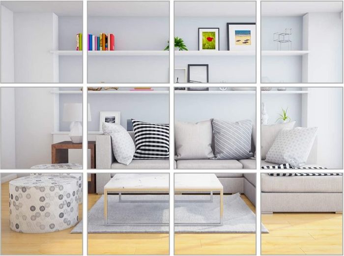 30 Pieces Flexible Mirror Sheets Self Adhesive Plastic Mirror Tiles Non Glass Mirror Stickers for Home Decoration 6x 6 Inches