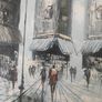 Vintage 1960's original oil painting of a Parisian street Image 2