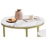 Round Nesting Table, Removable Set of 2 Coffee Tables, Stacking Sofa Side Table End Table, for Living Room, Bedroom, Office, Balcony, Apartment, White and Gold Image 4