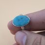 Beautiful Natural Arizona Turquoise Oval Stone Ring in Sterling Silver Image 10