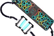 Push Up Board Training Board with Colour Coded Elastic Bands Included Muscle Strengthening Foldable Unisex Beginners Home Travel