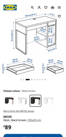 Ikea Micke Black Desk