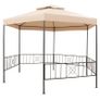 Garden Marquee Gazebo Pavilion Tent Hexagonal Beige 323x265 cm Image 4