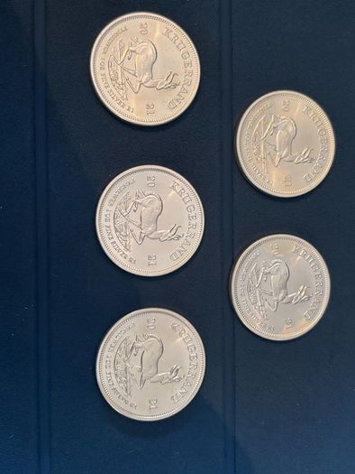 2021 silver 1oz Krugerrand x 5