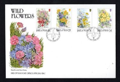 1987 Isle of Man Wild Flowers Commemorative Stamp First Day Cover (FDC)