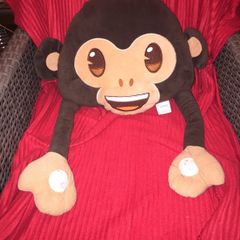 Soft monkey emoji toy