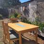 Solid Wood Dining Table with Glass Inlay + 6 Matching Chairs Image 3