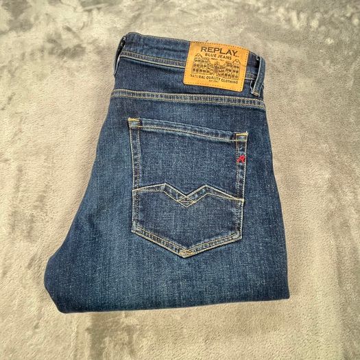 Replay Mens Rocco Jeans W34 L31 Indigo - Zip Fly