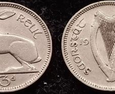 [#2163] - Ireland 1935 | Irish 3d | 3 Pence | Hare | KM.4