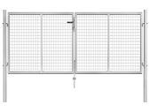 Garden Gate Galvanised Steel 306x150 cm Silver