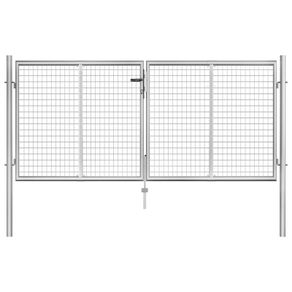 Garden Gate Galvanised Steel 306x150 cm Silver
