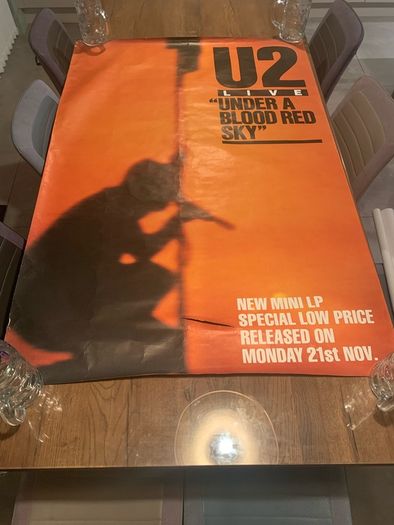 U2 - Very Rare- Under A Blood Red Sky 1983 US promotional subway fly poster