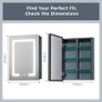 Bathroom Mirror Cabinets with Led Lights, Aluminum Alloy Wall Mounted Bathroom Cabinet Led Bathroom Mirror, 3 Colors Anti Fog, Adjustable Shelves, Touch Sensor, Concealed Storage Image 2