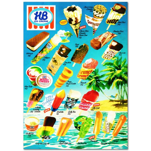 HB Ice Cream & Irish Snack Posters - A4 / A3 Prints