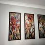 3 piece Iris Flowers French gobelin tapestry wall art Image 2