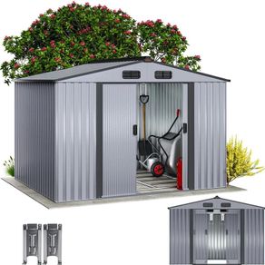 Metal Garden Shed with metal Foundation 8.5 x 6.7 x 5.9 ft (LxDxH)"