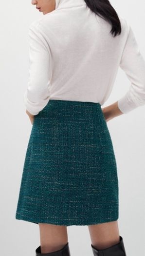 Massimo Dutti textured crossover skirt