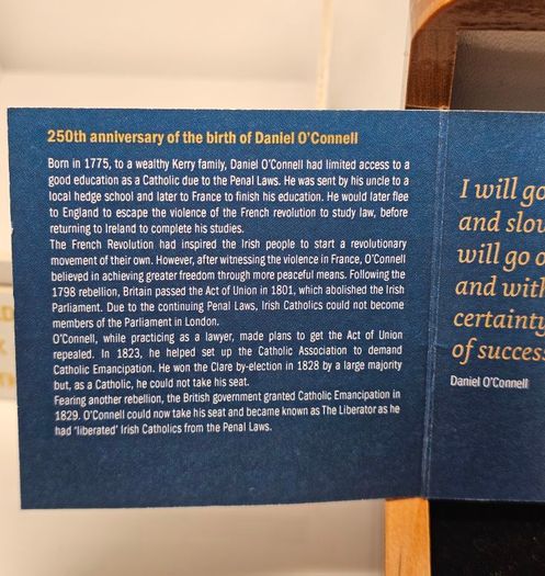 Ireland 2025 Gold Proof 1/4oz Au Daniel O'Connell 50 Euro Coin 250 Anniversary in Original Holder with COA