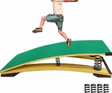 Gymnastics Springboard for Kids Vaulting Training Fitness Playing, Portable Curved Spring Board, Hard Wood Practice Equipment, Elastic Board for Home Room Athletics Training