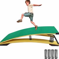 Gymnastics Springboard for Kids Vaulting Training Fitness Playing, Portable Curved Spring Board, Hard Wood Practice Equipment, Elastic Board for Home Room Athletics Training