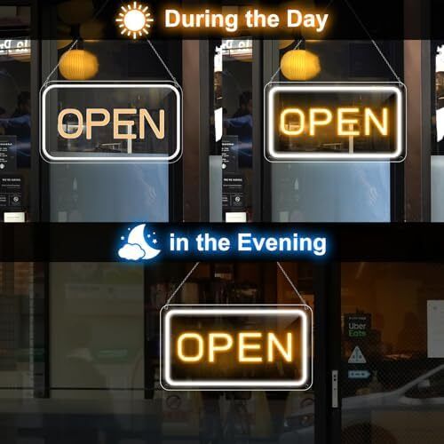 16"x 9" Adjustable Brightness Open Signs for Business, Ultra Bright Lighted Sign Open Powered by USB with ON/OFF, Electric Light up Sign for Stores, Restaurants, Retail Shops, Bar (Horizontal)