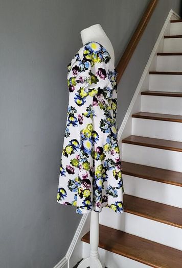 New Look white floral dress, Size 18