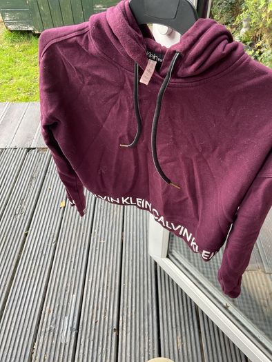 Plum Calvin Klein cropped hoody