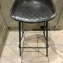 Three  black quilted kitchen bar stools Image 2