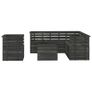 7 Piece Garden Pallet Lounge Set Solid Pinewood Dark Grey Image 2