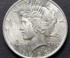 Unc 1923 United States 1 Silver Peace Dollar coin