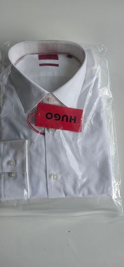 HUGO BOSS Men's Valerio Shirt, White, Size 44 / XL