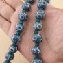 Vintage Venetain Style Thousand Eyes Blue Glass Beads 24 inches Image 8