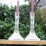 Set of Two Killarney Crystal Candlestick Holders 8,4" Tall Made In Ireland Dinner Candleholder Image 2