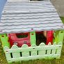 Kids Plastic Outdoor Playhouse with Garden Fence Attachment Image 2